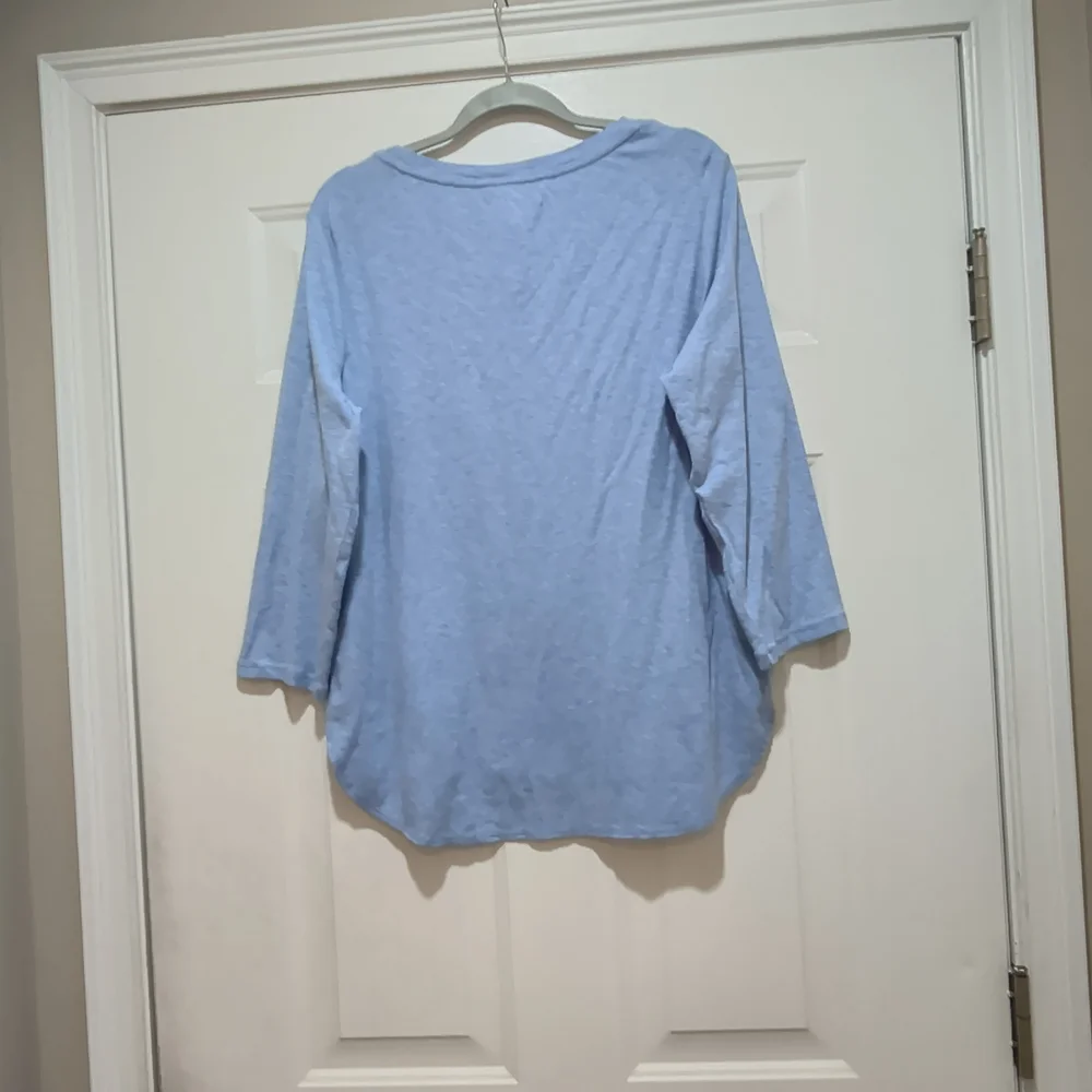 nwt tommy bahama Scoop Neck 3/4 Sleeve Blue Cotton Shirt Women's Size XL - Picture 4 of 9